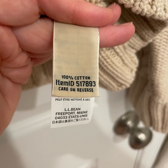 L.L. Bean Full Zip 100% Cotton Sweater XL - Picture 3 of 4